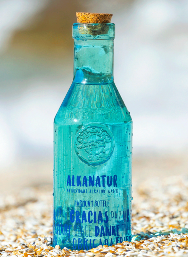 Botella hecha al 100% con cristal reciclado Harmony Alkanatur
